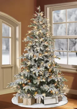 Best deal 👏 Puleo International Pre-lit Flocked Aspen Fir Tree 💯 -Wonderly Shop Belk 1597