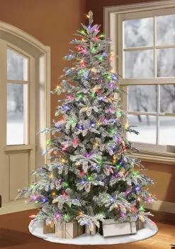 Best deal 👏 Puleo International Pre-lit Flocked Aspen Fir Tree 💯 -Wonderly Shop Belk 1598