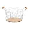 Flash Sale 🥰 Puleo International 6.25 Inch Chicken Wire Basket with Wood Look Base with Handles 👏 -Wonderly Shop Belk 1651