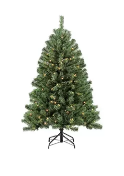 Best Pirce 🧨 Puleo International 4.5 Foot Pre-Lit Noble Fir Artificial ❄ Christmas Tree with 200 Clear UL-listed Lights 🔥 -Wonderly Shop Belk 1669