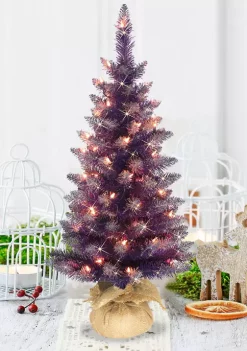 New 🔥 Puleo International Pre-Lit 3-Foot Purple 🎅 Christmas Tree 🌟 -Wonderly Shop Belk 1684