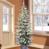 Coupon 😉 Puleo International Pre-Lit 6-Foot Potted Flocked Scandinavian Fir Pencil 🎄 Christmas Tree 🔔 -Wonderly Shop Belk 1697