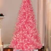 Hot Sale 😉 Puleo International Pre-Lit 6.5-Foot Fashion Pink 🎁 Christmas Tree 🤩 -Wonderly Shop Belk 1705