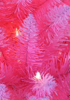 Hot Sale 😉 Puleo International Pre-Lit 6.5-Foot Fashion Pink 🎁 Christmas Tree 🤩 -Wonderly Shop Belk 1707