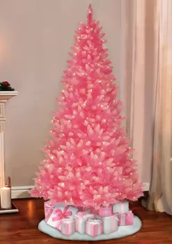 Hot Sale 😉 Puleo International Pre-Lit 6.5-Foot Fashion Pink 🎁 Christmas Tree 🤩 -Wonderly Shop Belk 1708