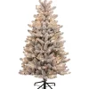 Budget 😉 Puleo International 4.5 Foot Pre-Lit Slim Flocked Franklin Fir 🔔 Christmas Tree 👍 -Wonderly Shop Belk 1722
