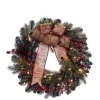 Hot Sale ⌛ Puleo International 24 inch Pre-Lit Premium Decorated wreath with 35 Clear Incandescent Lights 👍 -Wonderly Shop Belk 1739
