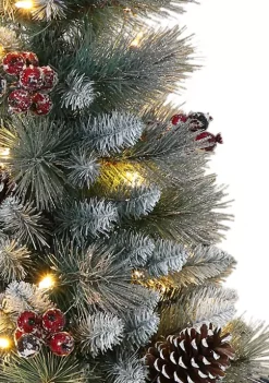 Deals 😍 Puleo International 4.5 Foot Pre-Lit Potted Sterling Pine Tree with 70 UL-Listed Clear Lights ⭐ -Wonderly Shop Belk 1745