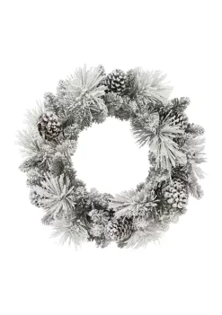 Flash Sale ✔️ Puleo International 24 in Flocked Berkshire Spruce Wreath 🎁