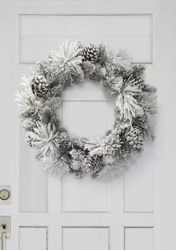 Flash Sale ✔️ Puleo International 24 in Flocked Berkshire Spruce Wreath 🎁 -Wonderly Shop Belk 1749