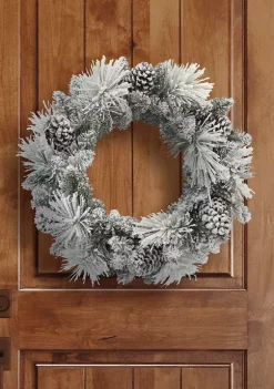 Flash Sale ✔️ Puleo International 24 in Flocked Berkshire Spruce Wreath 🎁 -Wonderly Shop Belk 1750