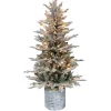 Cheapest 🔔 Puleo International 4.5 foot Pre-Lit Potted Flocked Scandinavian Fir Artificial 🎁 Christmas Tree with 70 UL-Listed Clear Lights ✨ -Wonderly Shop Belk 1756