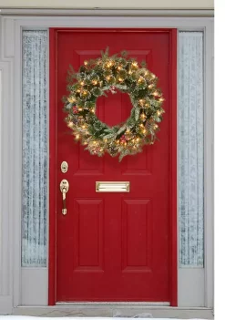 Promo ❤️ Puleo International 32" Pre-lit Glittery Wreath with Pine Cones & Berries ⌛ -Wonderly Shop Belk 1772