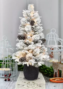 Best reviews of ๐คฉ Puleo International Pre-Lit 3-Foot Flocked ๐ Christmas Tree with Rattan Basket Base ๐ฏ