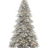 Discount 😍 Puleo International Pre-lit Flocked Royal Majestic Spruce PE/PVC Tree 🛒