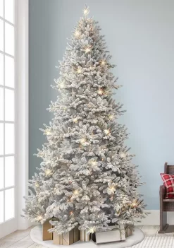 Discount 😍 Puleo International Pre-lit Flocked Royal Majestic Spruce PE/PVC Tree 🛒 -Wonderly Shop Belk 1799