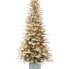Promo ❤️ Puleo International Pre-lit Potted Flocked Arctic Fir Tree with Birch wood look base 🎉 -Wonderly Shop Belk 1805