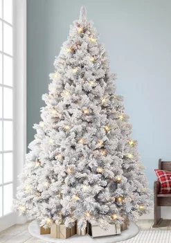 Hot Sale 💯 Puleo International Pre-Lit Flocked 🎅 Christmas Tradition Pine Tree ✨ -Wonderly Shop Belk 1829