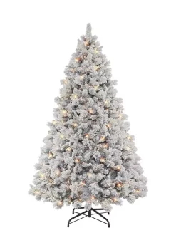 Hot Sale 💯 Puleo International Pre-Lit Flocked 🎅 Christmas Tradition Pine Tree ✨ -Wonderly Shop Belk 1830