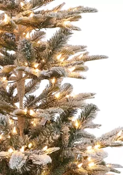 Cheap 👏 Puleo International 7.5 Foot Pre-Lit Arctic Fir Flocked Artificial ❄ Christmas Tree 700 UL-Listed Clear Lights ✨ -Wonderly Shop Belk 1836