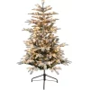 Wholesale 🌟 Puleo International 4.5 Foot Pre Lit Flocked Aspen Fir Artificial ❄ Christmas Tree with 250 UL-Listed Clear Lights ⭐ -Wonderly Shop Belk 1838