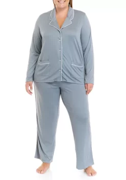 Best deal 🧨 Wonderly Plus Size Lush Notch Collar Pajama Set 😀 -Wonderly Shop Belk 186
