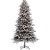 Budget 😉 Puleo International 7.5 Foot Pre Lit Flocked ‎Birmingham Fir Artificial 🎄 Christmas Tree with 400 UL Listed Clear Lights 🌟 -Wonderly Shop Belk 1862