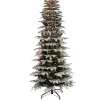 Cheap ✨ Puleo International 7.5 Foot Pre Lit Slim Flocked Aspen Fir Artificial 🎄 Christmas Tree with 450 UL Clear Lights ✔️ -Wonderly Shop Belk 1865