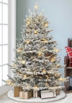 Best Pirce 😍 Puleo International Pre-lit Flocked Royal Majestic Douglas Fir Downswept Tree 🌟 -Wonderly Shop Belk 1877