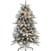 Best Pirce 🎉 Puleo International 4.5 Foot Pre Lit Flocked ‎Birmingham Fir Artificial 🎄 Christmas Tree with 150 UL Listed Lights 😉 -Wonderly Shop Belk 1891
