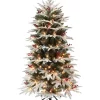 New ❤️ Puleo International Pre-lit Slim Flocked Halifax Fir Tree 👏