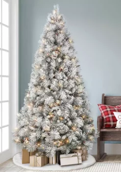 Coupon 👏 Puleo International Pre-Lit Flocked 🎅 Christmas Tradition Pine Tree 🤩 -Wonderly Shop Belk 1907