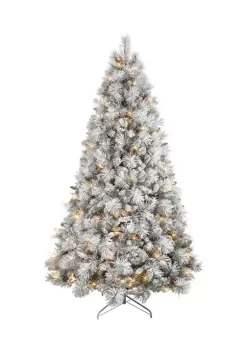 Coupon 👏 Puleo International Pre-Lit Flocked 🎅 Christmas Tradition Pine Tree 🤩 -Wonderly Shop Belk 1908
