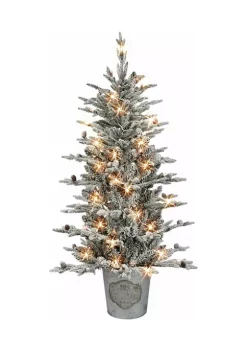 Buy 👍 Puleo International Pre-lit PE/PVC Flocked Tree 🥰 -Wonderly Shop Belk 1913