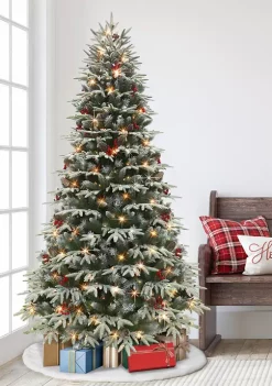 Budget 😉 Puleo International Pre-lit Flocked Halifax Fir Tree with Pine Cones & Red Berries 🧨 -Wonderly Shop Belk 1931