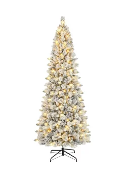 Buy 🤩 Puleo International Pre-lit Flocked Alberta Spruce Tree 🔔 -Wonderly Shop Belk 1960