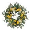 Best Sale ⌛ Puleo International 24 Inch Artificial Lemon and Hydrangea Floral Spring Wreath 🥰 -Wonderly Shop Belk 1961