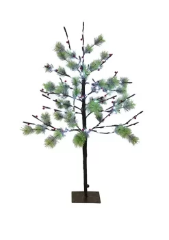 Promo 🔔 Puleo International 3 Foot Red Berry LED Artificial Tree with 120 White Twinkle Lights 🔔