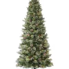 Discount 🎁 Puleo International 7.5 ft Pre-Lit Frosted Slim Berry Spruce with Pine Cones & Berries 🔔 -Wonderly Shop Belk 2001