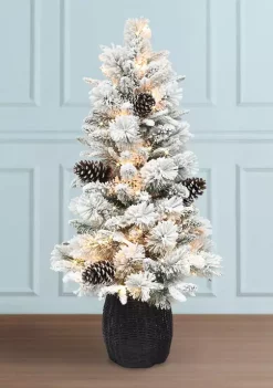 Flash Sale 🎁 Puleo International Pre-lit Flocked Potted Tree ❤️ -Wonderly Shop Belk 2007