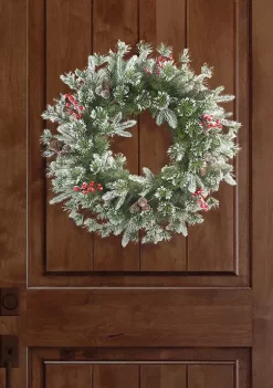Top 10 💯 Puleo International 24 in. PE/PVC Decorated Wreath with Pine Cones & Berries 🎁 -Wonderly Shop Belk 2011