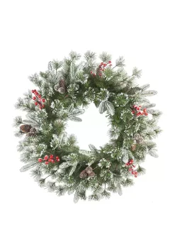 Top 10 💯 Puleo International 24 in. PE/PVC Decorated Wreath with Pine Cones & Berries 🎁 -Wonderly Shop Belk 2012