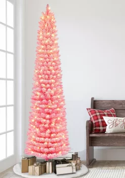 Coupon 😉 Puleo International Pre-lit Flocked Fashion Pink Pencil Tree 💯 -Wonderly Shop Belk 2014