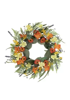 Deals 💯 Puleo International 24 Inch Artificial 🦮 Dogwood and Poppy and Daisy Floral Spring Wreath ✨