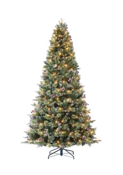 Discount ⌛ Puleo International Pre-Lit Frosted Berry Spruce PE/PVC Tree 😀 -Wonderly Shop Belk 2044