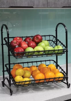 Promo 💯 Puleo International 2-Tier Metal Hand Crafted Basket With Durable Finish and Removable Baskets 🤩 -Wonderly Shop Belk 2056