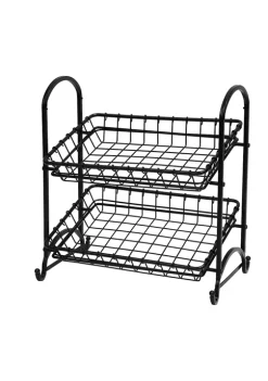 Promo 💯 Puleo International 2-Tier Metal Hand Crafted Basket With Durable Finish and Removable Baskets 🤩 -Wonderly Shop Belk 2057