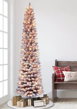 Promo 🎉 Puleo International Pre-lit Flocked Fashion Purple Pencil Tree 🎉 -Wonderly Shop Belk 2059