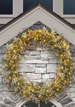 Deals 🎁 Puleo International Pre-Lit Glittery Wreath with Pine Cones & Berries 🤩 -Wonderly Shop Belk 2070