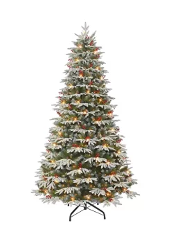 Best Sale โ Puleo International Pre-lit Flocked Halifax Fir Tree ๐